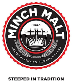 MINCH MALT 1847 MALTED IN ATHY, CO. KILDARE, IRELAND STEEPED IN TRADITION logo