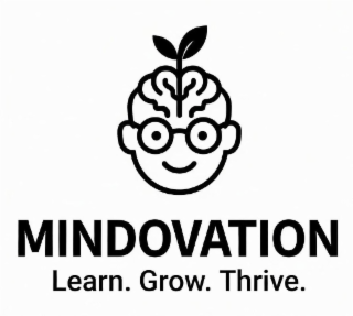 MINDOVATION LEARN. GROW. THRIVE. logo