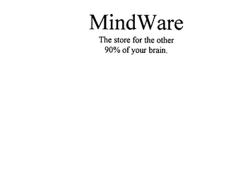 MINDWARE THE STORE FOR THE OTHER 90% OF YOUR BRAIN. logo