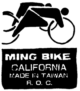 MING BIKE CALIFORNIA MADE IN TAIWAN R.O.C. logo