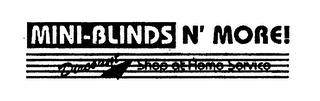 MINI-BLINDS N' MORE! DISCOUNT SHOP AT HOME SERVICE logo