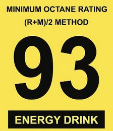 MINIMUM OCTANE RATING (R+M)/2 METHOD 93 ENERGY DRINK logo