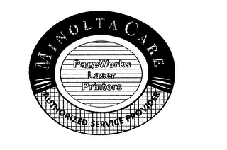 MINOLTA CARE AUTHORIZED SERVICE PROVIDER PAGEWORKS LASER PRINTERS logo
