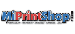 MIPRINTSHOP.COM SOLID STABILITY · TRUSTWORTHY · AFFORDABLE · DEPENDABLE · QUICK logo