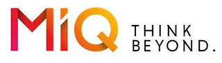 MIQ THINK BEYOND. logo