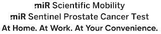 MIR SCIENTIFIC MOBILITY MIR SENTINEL PROSTATE CANCER TEST AT HOME. AT WORK. AT YOUR CONVENIENCE. logo