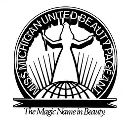 MISS MICHIGAN UNITED BEAUTY PAGEANT THE MAGIC NAME IN BEAUTY logo