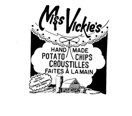MISS VICKIE'S HAND MADE POTATOE CHIP CROUSTILLES FAITES A LA MAIN SEA SALT ADDED LIGHTLY - LEGEREMENT SOUPOUDREES DE SEL MARIN logo