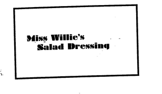MISS WILLIE'S SALAD DRESSING logo