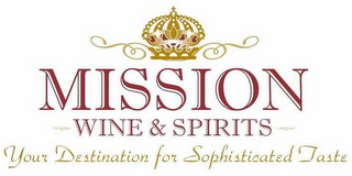MISSION WINE & SPIRITS YOUR DESTINATIONFOR SOPHISTICATED TASTE logo