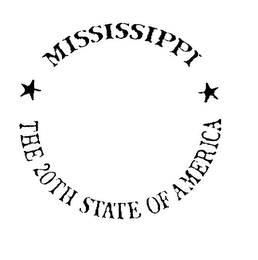 MISSISSIPPI THE 20TH STATE OF AMERICA logo