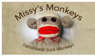 MISSY'S MONKEYS HANDMADE SOCK MONKEYS logo