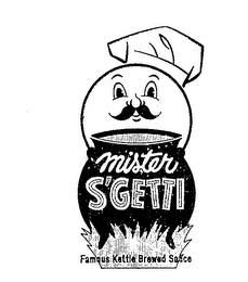 MISTER S'GETTI FAMOUS KETTLE BREWED SAUCE logo