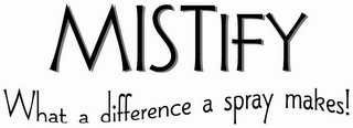 MISTIFY WHAT A DIFFERENCE A SPRAY MAKES! logo