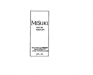 MISUKI EAU DE PARFUM HOLZMAN & STEPHANIE PERFUMES, INC LAKE FOREST, ILL 60648 2 FL. OZ logo
