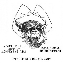 MISUNDERSTOOD ARMY OF MONKEYS/B.P.R.S! B.P.I./SHACK ENTERTAINMENT SYCCOTIC RECORDS COMPANY logo
