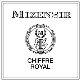 MIZENSIR CHIFFRE ROYAL CREATEUR DE PARFUM MIZENSIR MANUFACTURA GENEVE MCMXCIX logo
