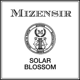MIZENSIR CREATEUR DE PARFUM MIZENSIR MANUFACTURA GENEVE MCMXCIX SOLAR BLOSSOM M logo
