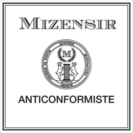 MIZENSIR CREATEUR DE PARFUM MIZENSIR MANUFACTURA GENEVE M MCMXCIX ANTICONFORMISTE logo