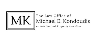MK THE LAW OFFICE OF MICHAEL E. KONDOUDIS, AN INTELLECTUAL PROPERTY FIRM logo