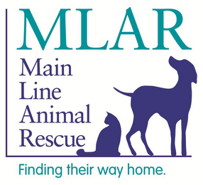 MLAR MAIN LINE ANIMAL RESCUE FINDING THEIR WAY HOME. logo