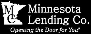 MLC MINNESOTA LENDING CO. "OPENING THE DOOR FOR YOU" logo