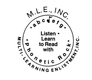 M.L.E., INC. - A B C D E F G - LISTEN - LEARN TO READ WITH "PHONETIC ROCK" MULTI-LEARNING ENLISTMENT, INC. logo