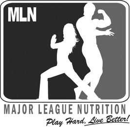 MLN MAJOR LEAGUE NUTRITION PLAY HARD, LIVE BETTER! logo