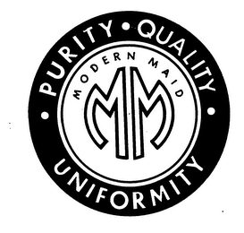 MM MODERN MAID PURITY QUALITY UNIFORMITY logo