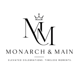 MM MONARCH & MAIN ELEVATED CELEBRATIONS. TIMELESS MOMENTS. logo