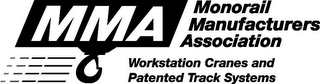 MMA MONORAIL MANUFACTURERS ASSOCIATION WORKSTATION CRANES AND PATENTED TRACK SYSTEMS logo