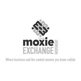 MMMM THE MOXIE EXCHANGE MOVEMENT WHERE BUSINESS AND THE COOLEST WOMEN YOU KNOW COLLIDE logo
