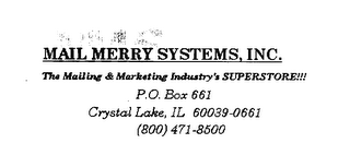 MMS MAIL MERRY SYSTEMS INC THE MAILING AND MARKETING INDUSTRYS SUPER STORE logo