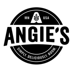 MN USA ANGIE'S SIMPLY. DELICIOUSLY. BOOM. logo