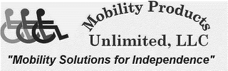 MOBILITY PRODUCTS UNLIMTED, LLC "MOBILITY SOLUTIONS FOR INDEPENDENCE" logo