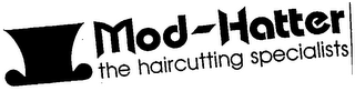 MOD-HATTER THE HAIRCUTTING SPECIALISTS logo