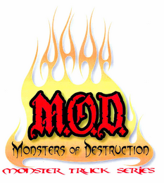 M.O.D. MONSTERS OF DESTRUCTION MONSTER TRUCK SERIES logo