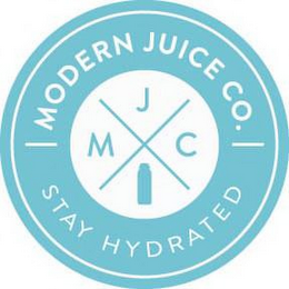 MODERN JUICE CO. STAY HYDRATED M J C logo