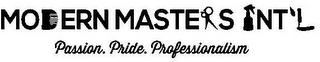 MODERN MASTERS INT'L PASSION. PRIDE. PROFESSIONALISM logo