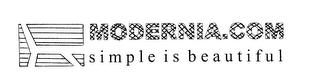 MODERNIA.COM SIMPLE IS BEAUTIFUL logo