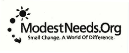 MODESTNEEDS.ORG SMALL CHANGE. A WORLD OF DIFFERENCE. logo