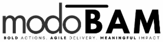 MODOBAM BOLD ACTIONS. AGILE DELIVERY. MEANINGFUL IMPACT logo