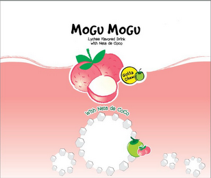 MOGU MOGU LYCHEE FLAVORED DRINK WITH NATA DE COCO GOTTA CHEW WITH NATA DE COCO logo