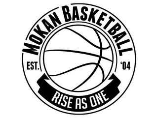 MOKAN BASKETBALL RISE AS ONE EST. 04 logo