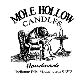 MOLE HOLLOW CANDLES HANDMADE SHELBURNE FALLS, MASSACHUSETTS 01370 logo