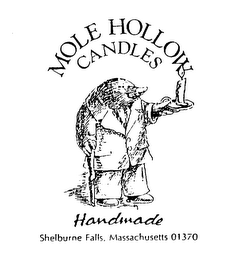 MOLE HOLLOW CANDLES HANDMADE SHELBURNE FALLS, MASSACHUSETTS 01370 logo