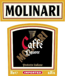 MOLINARI CAFFÈ LIQUORE MOLINARI PRODOTTO ITALIANO 700 ML E IMPORTED ALC. 36% VOL. logo