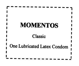 MOMENTOS CLASSIC ONE LABRICATED LATEX CONDOM ANATOMIC FORM logo