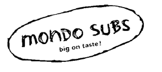 MONDO SUBS BIG ON TASTE! logo