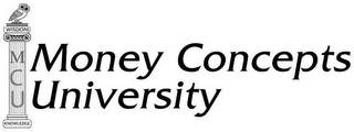 MONEY CONCEPTS UNIVERSITY MCU WISDOM KNOWLEDGE logo